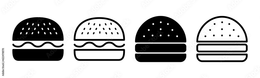 Burger icon set illustration. burger sign and symbol. hamburger Burger icon set illustration. burger sign and symbol. hamburger