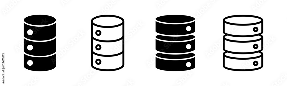 Database icon set illustration. database sign and symbol Database icon set illustration. database sign and symbol