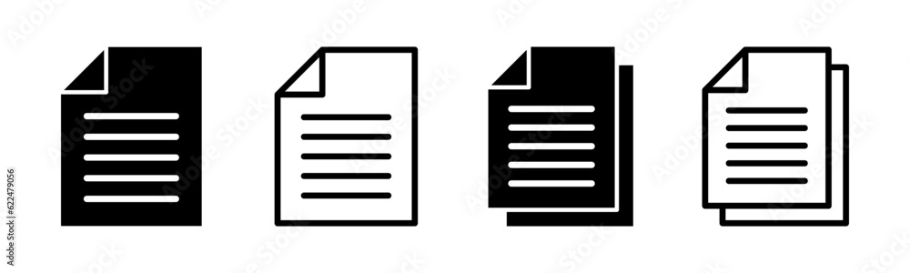 Document icon set illustration. Paper sign and symbol. File Icon Document icon set illustration. Paper sign and symbol. File Icon