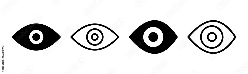 Eye icon set illustration. Eye sign and symbol. Look and Vision icon. Eye icon set illustration. Eye sign and symbol. Look and Vision icon.