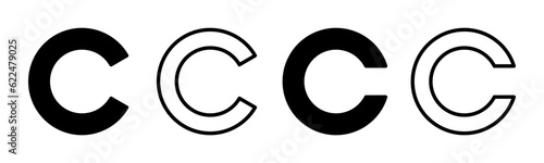 Copyright icon set illustration. copyright sign and symbol