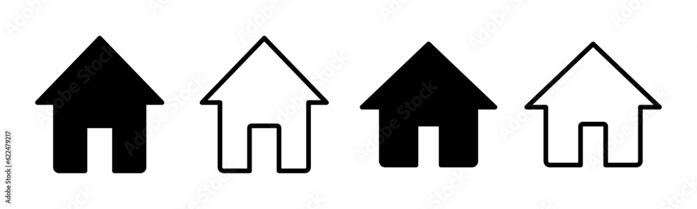 Home icon set illustration. House sign and symbol Home icon set illustration. House sign and symbol