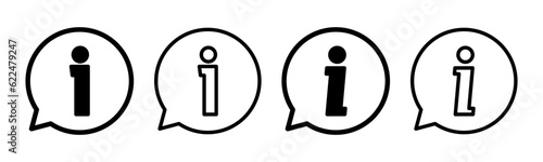 Info sign icon set illustration. about us sign and symbol. Faq icon
