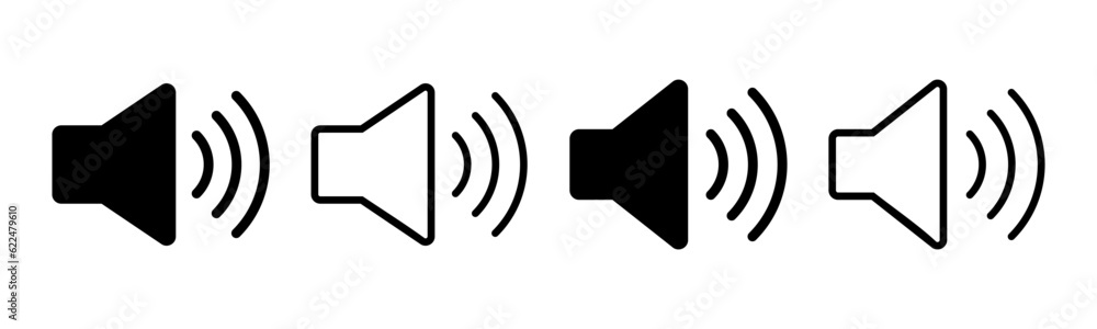 Speaker icon set illustration. volume sign and symbol. loudspeaker icon. sound symbol
