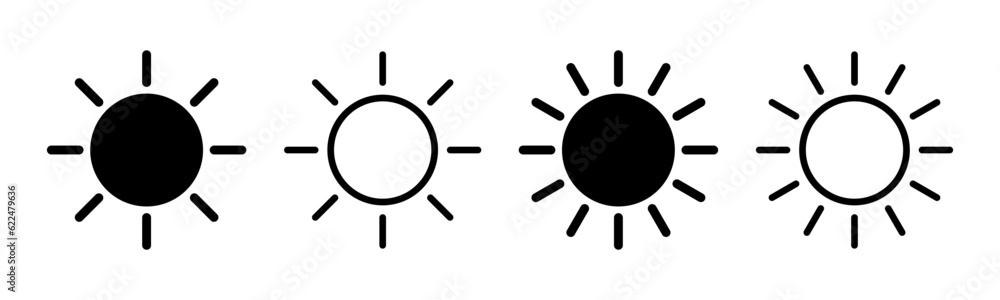 Sun icon set illustration. Brightness sign and symbol. Sun icon set illustration. Brightness sign and symbol.