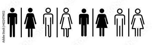 Toilet icon set illustration. Girls and boys restrooms sign and symbol. bathroom sign. wc, lavatory