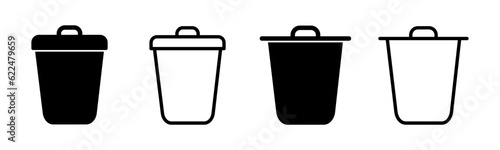 Trash icon set illustration. trash can icon. delete sign and symbol.