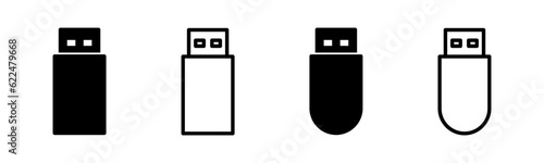 Usb icon set illustration. Flash disk sign and symbol. flash drive sign.