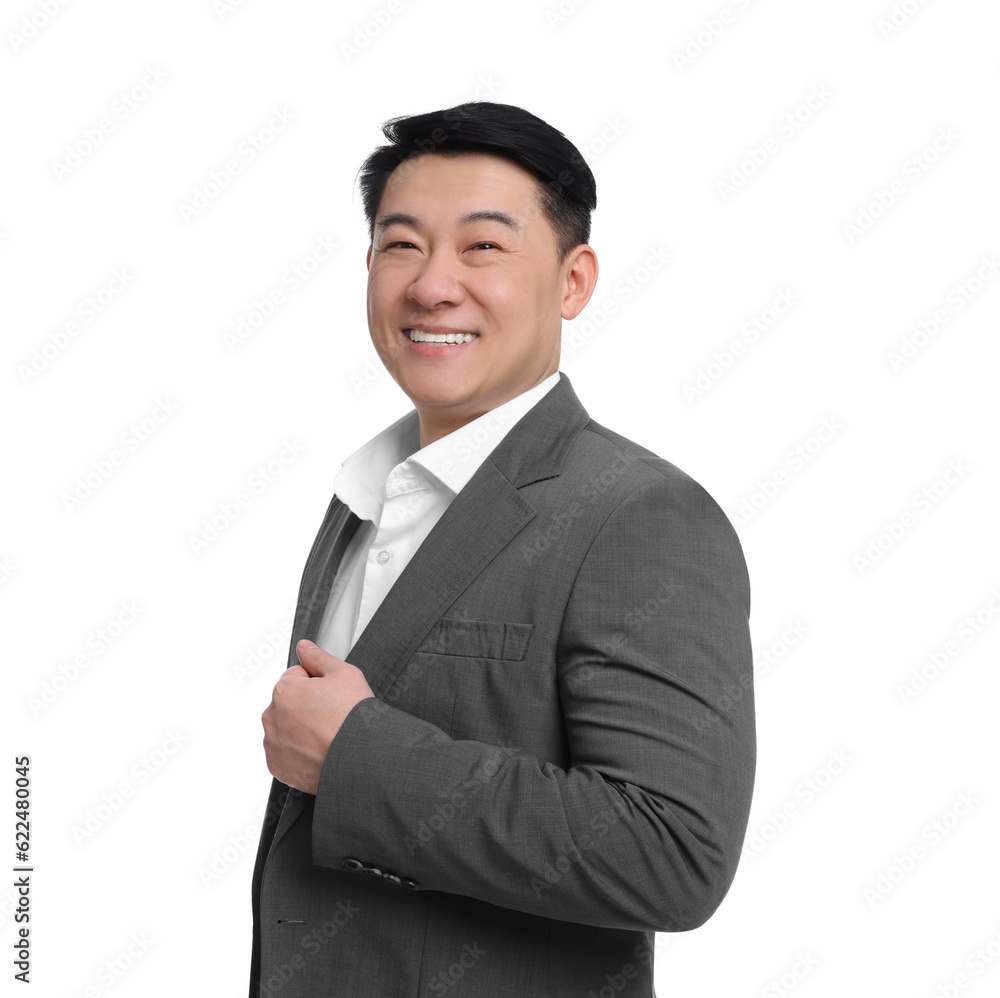 Businessman in suit posing on white background Businessman in suit posing on white background