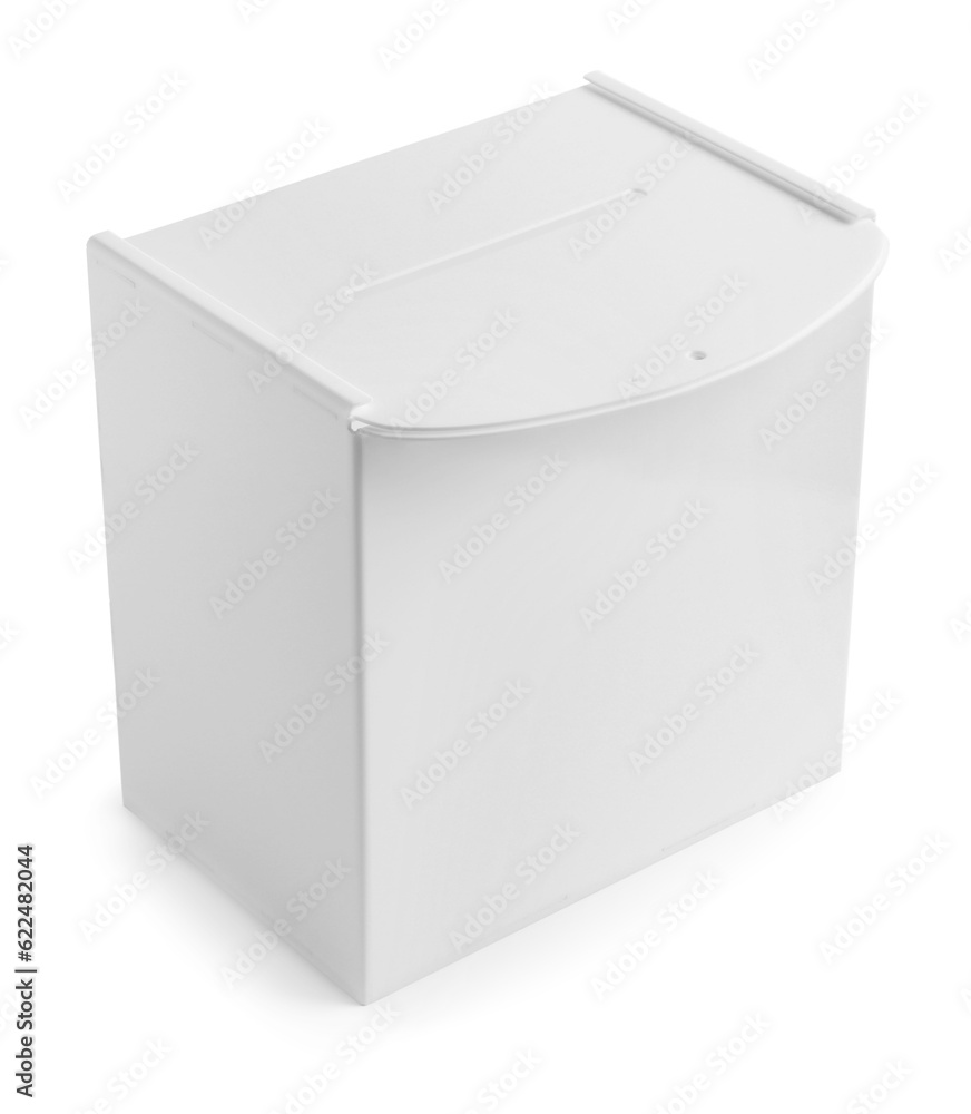 One ballot box isolated on white. Election time One ballot box isolated on white. Election time