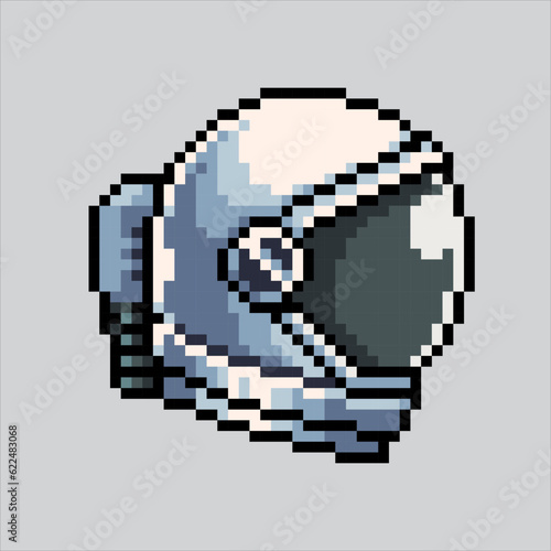 Pixel art illustration Astronaut helmet. Pixelated Astronaut. Astronaut Helmet space icon pixelated for the pixel art game and icon for website and video game. old school retro.