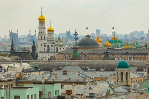 Above view from observation deck in Central Children's World on historical center of Moscow