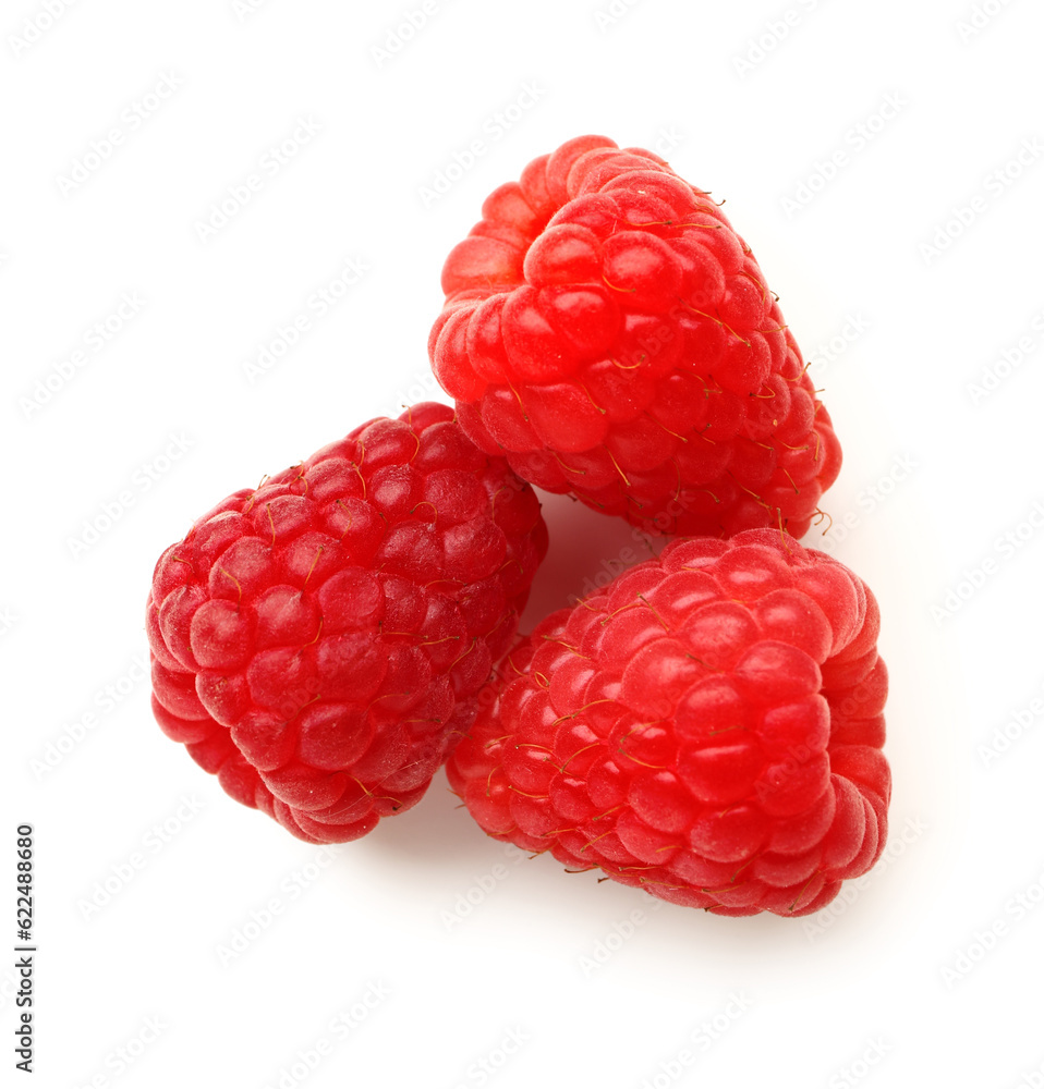 Fresh raspberries on white background Fresh raspberries on white background