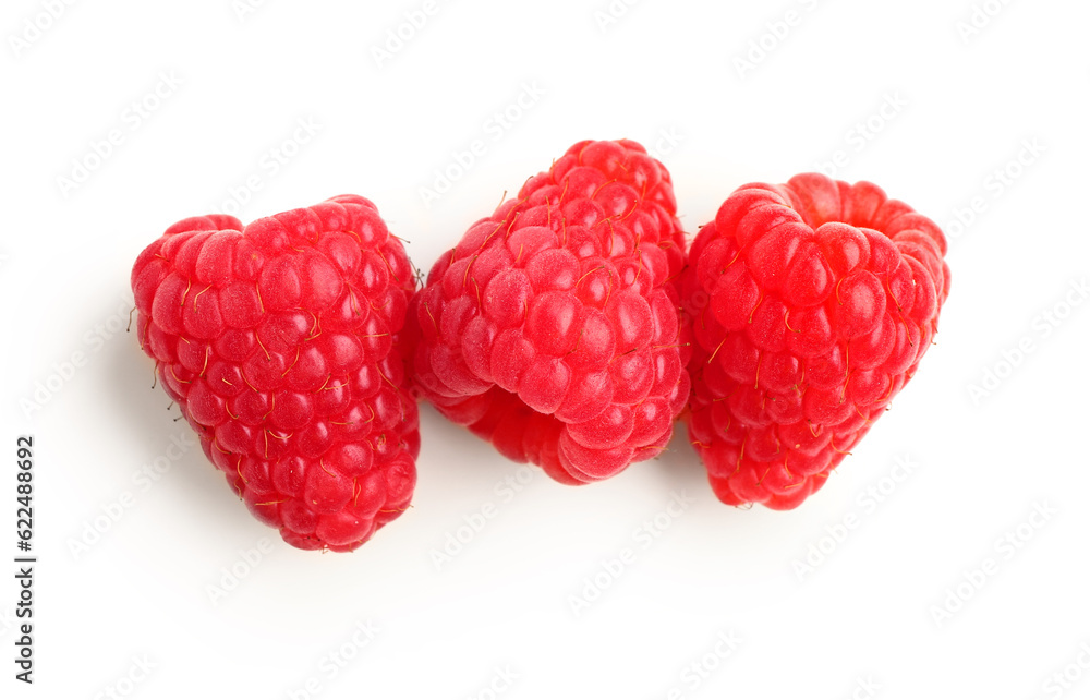 Fresh raspberries on white background Fresh raspberries on white background