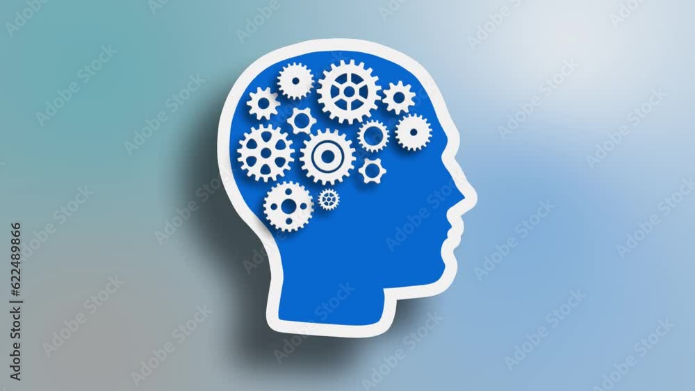 Power of the mind unlocked. Abstract head with turning gears inside, thinking process. Technology, education, and creative projects. Innovation and imagination. Power of the mind unlocked. Abstract head with turning gears inside, thinking process. Technology, education, and creative projects. Innovation and imagination.