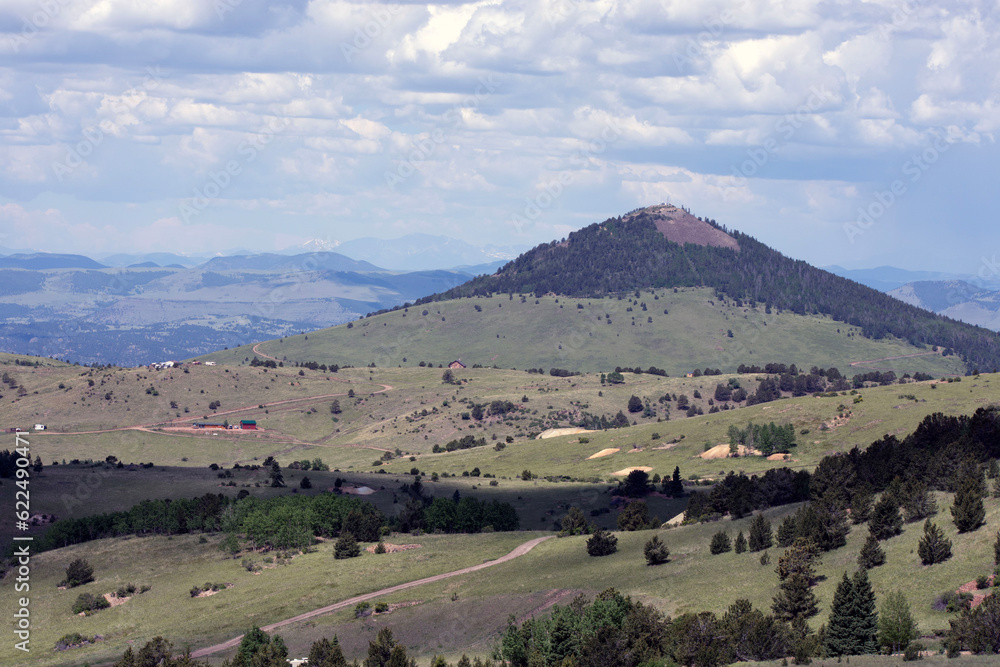 Landscape shot of mountain ranges.