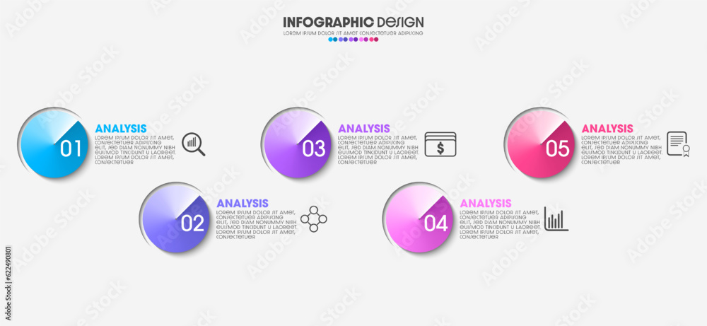 Business concept with infographic design 5 options. Business concept with infographic design 5 options.