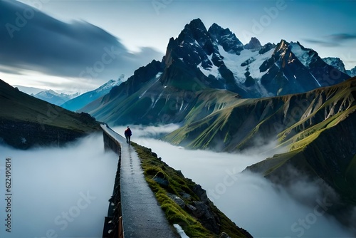 snow and  the mountains