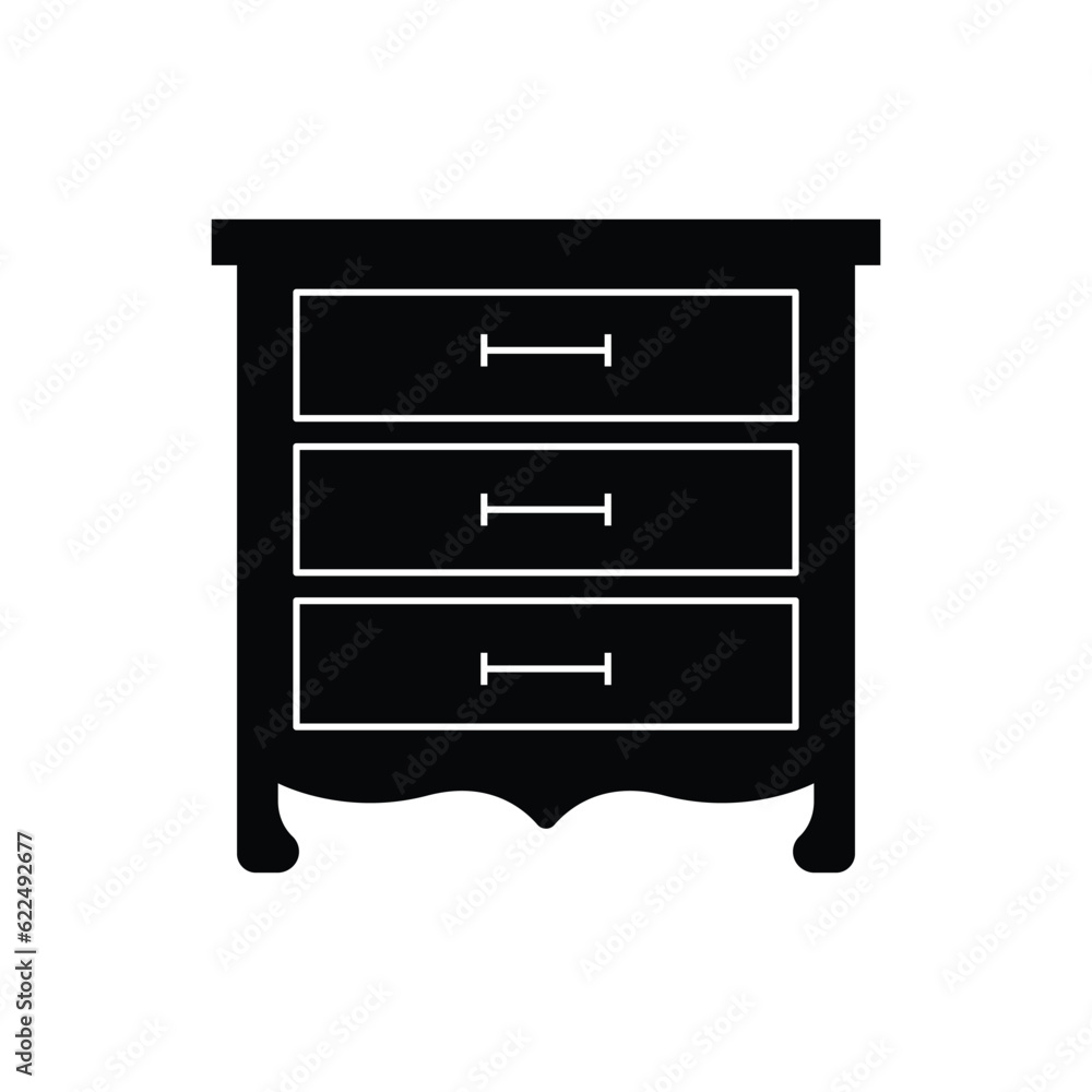 Chest of drawers icon design. isolated on white background. vector illustration Chest of drawers icon design. isolated on white background. vector illustration
