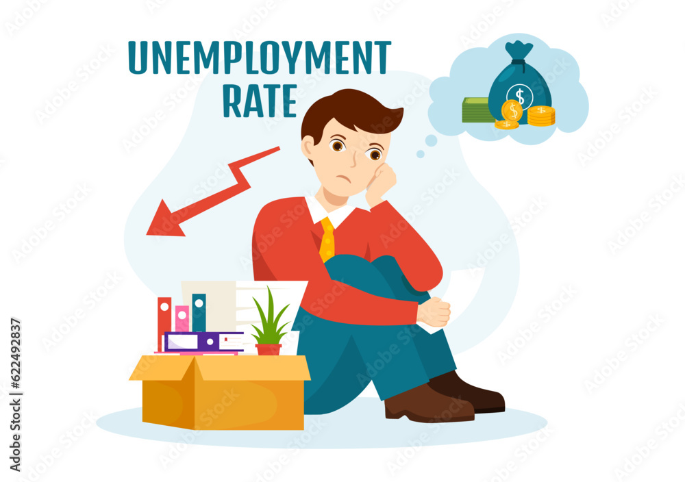 Unemployment Rate Vector Illustration with Many People Looking for a Job, Economic Downturn and Financial Crisis in Flat Cartoon Hand Drawn Templates Unemployment Rate Vector Illustration with Many People Looking for a Job, Economic Downturn and Financial Crisis in Flat Cartoon Hand Drawn Templates