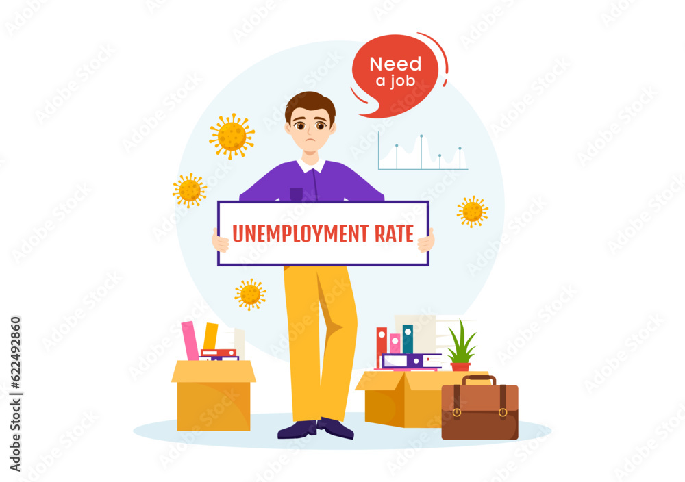 Unemployment Rate Vector Illustration with Many People Looking for a Job, Economic Downturn and Financial Crisis in Flat Cartoon Hand Drawn Templates Unemployment Rate Vector Illustration with Many People Looking for a Job, Economic Downturn and Financial Crisis in Flat Cartoon Hand Drawn Templates