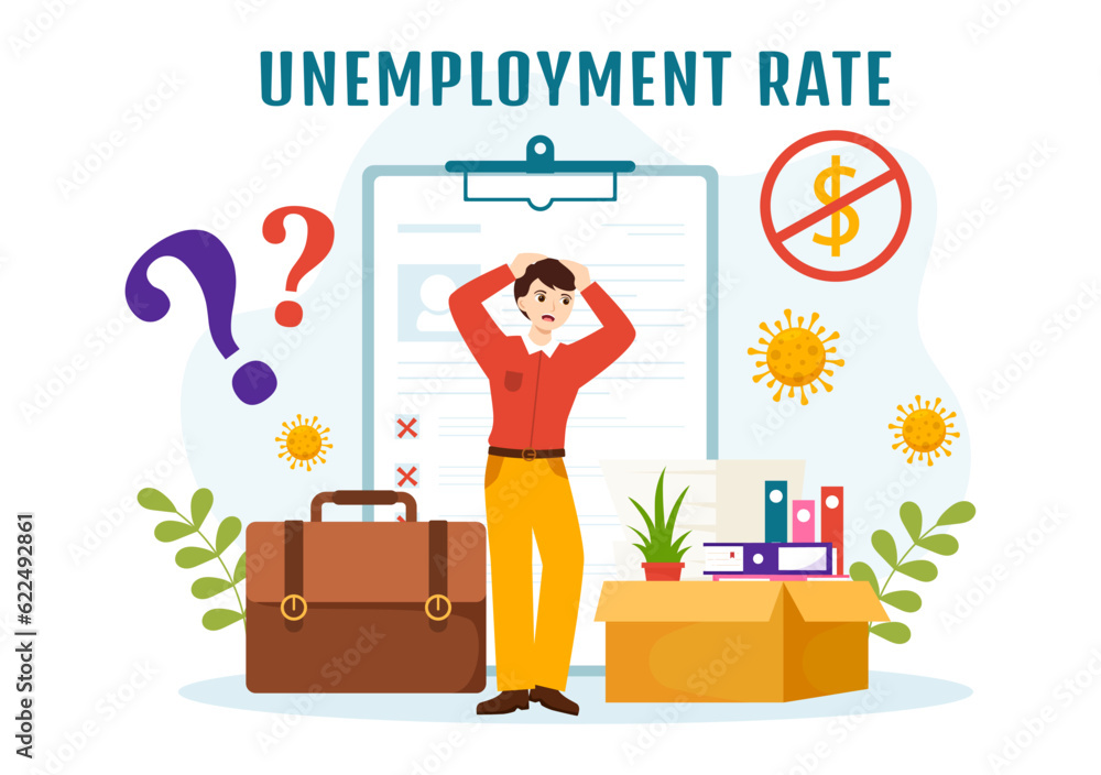 Unemployment Rate Vector Illustration with Many People Looking for a Job, Economic Downturn and Financial Crisis in Flat Cartoon Hand Drawn Templates Unemployment Rate Vector Illustration with Many People Looking for a Job, Economic Downturn and Financial Crisis in Flat Cartoon Hand Drawn Templates