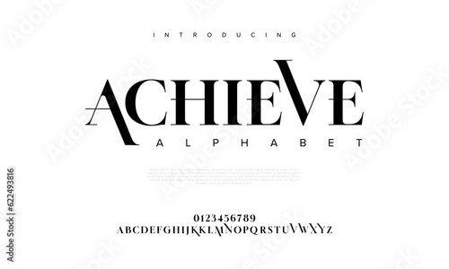 Achieve creative modern urban alphabet font. Digital abstract moslem, futuristic, fashion, sport, minimal technology typography. Simple numeric vector illustration