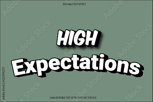 High expectation Effect Editable Text Effect 3D Emboss Gradient Style