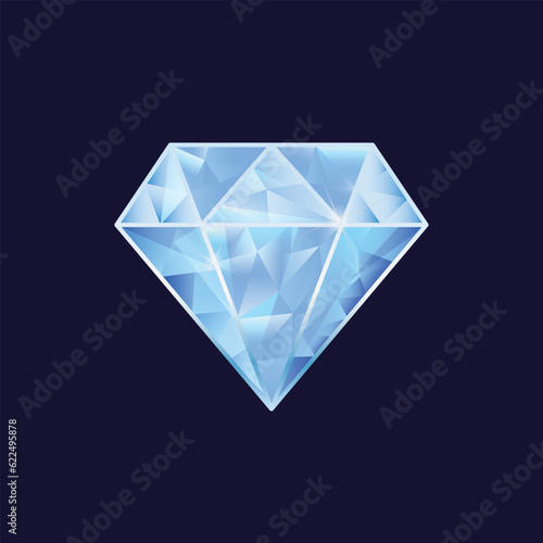 Diamond icon. Colorful Diamond icon isolated on black background. Vector illustration