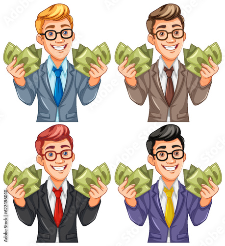 Youth business man holding money
