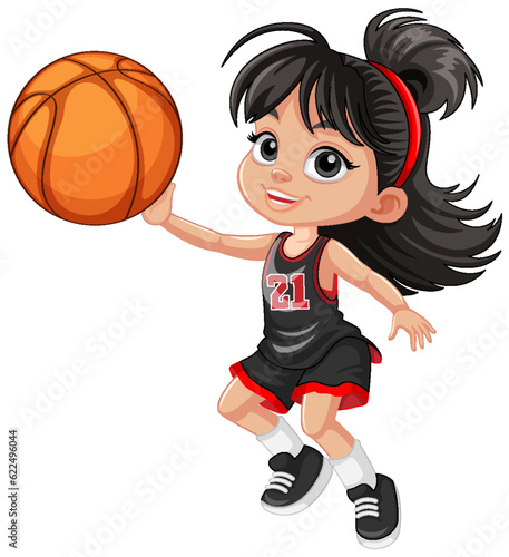 Female basketball player cartoon character