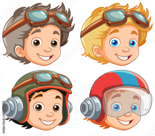 Cute pilot cartoon character