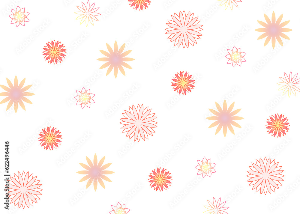 Seamless red florals pattern