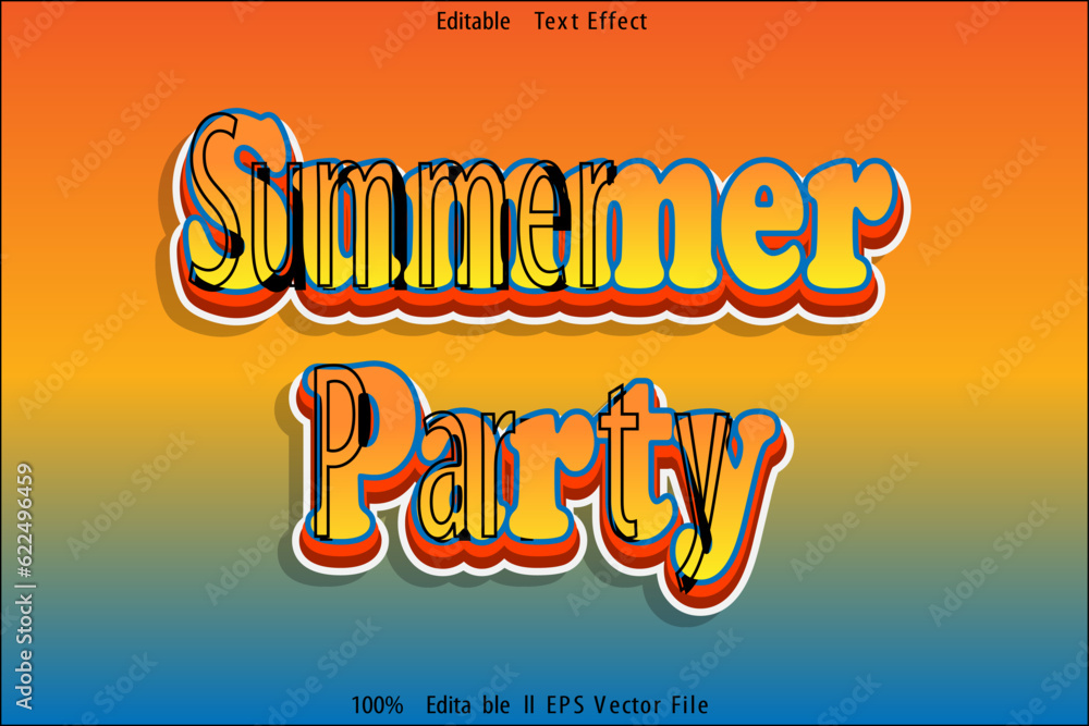Summer Party Editable Text Effect
