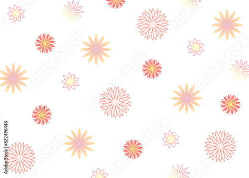Seamless red florals pattern