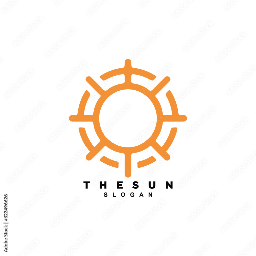 Fototapeta premium Abstract spiral linear the sun energy logo design