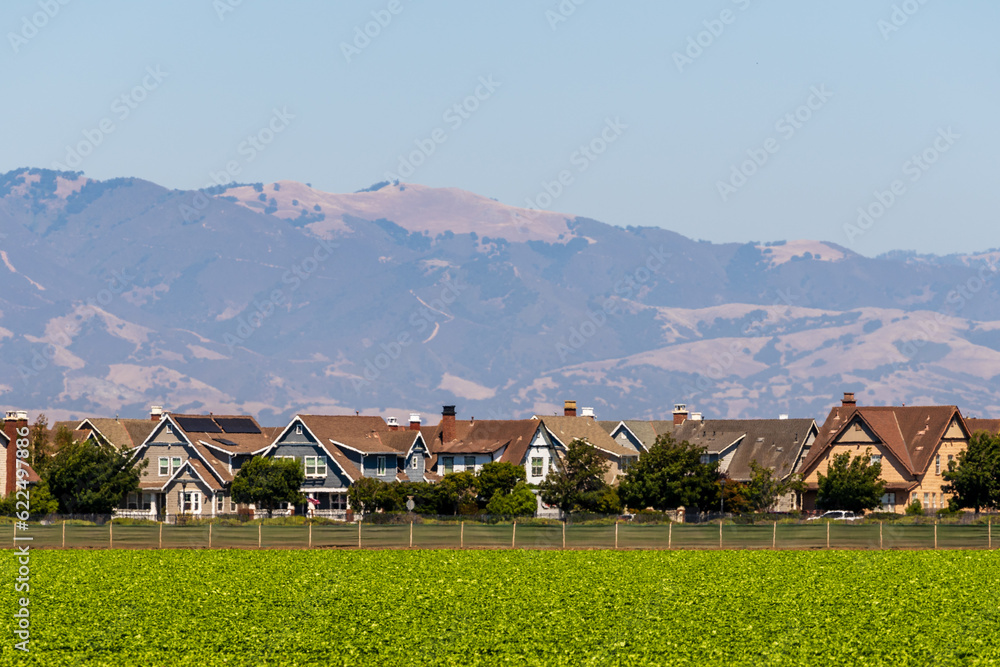 Landscape with houses in the mountains - Salinas, California