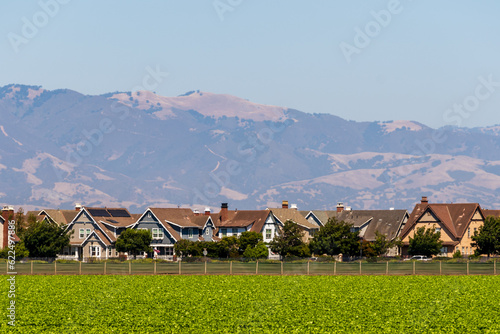 Landscape with houses in the mountains - Salinas, California
