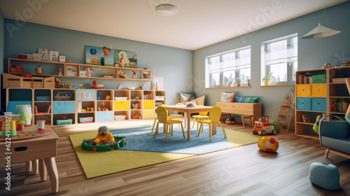 Interior of Fun Kindergarten playroom