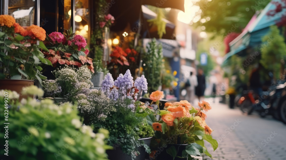 Beautiful flower shop front decoration