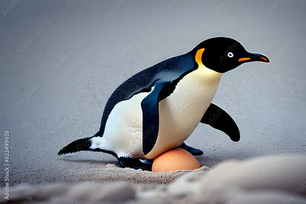 Fototapeta premium penguin hatching. generative ai