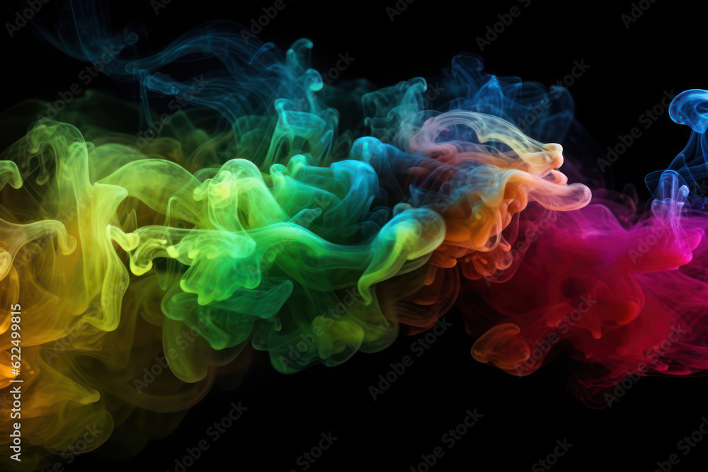 Obraz premium Rainbow smoke on black background 