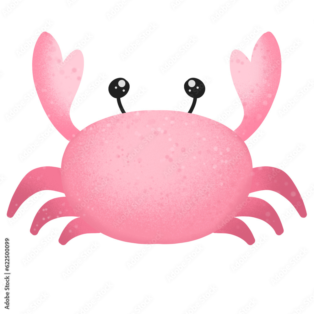 red crab cartoon Super cute painted with watercolors. used as an illustration red crab cartoon Super cute painted with watercolors. used as an illustration