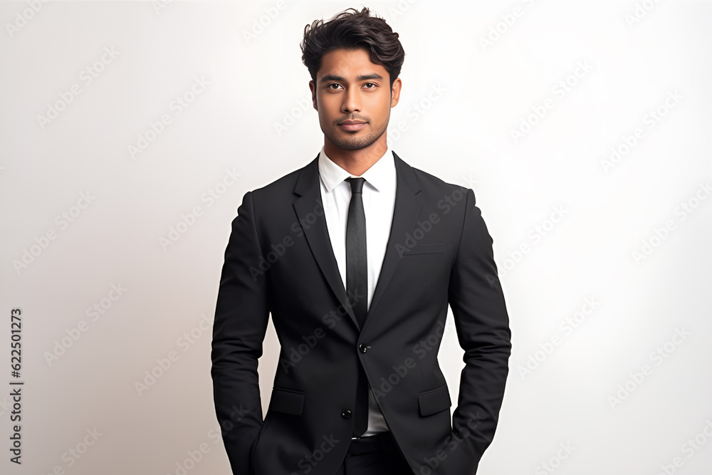 A handsome charming South East Asian Businessman, Malaysian, Indonesian in suit and tie