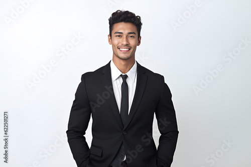 A handsome charming South East Asian Businessman, Malaysian, Indonesian in suit and tie