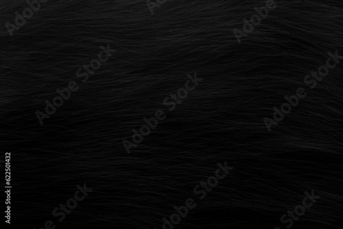 Hair background. Black cat fur texture background. 