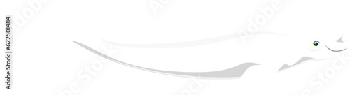 Cartoon white whale or beluga sea animal. Isolated vector graceful and majestic creature known for its striking white coloration and unique bulbous forehead, social nature and melodic vocalizations