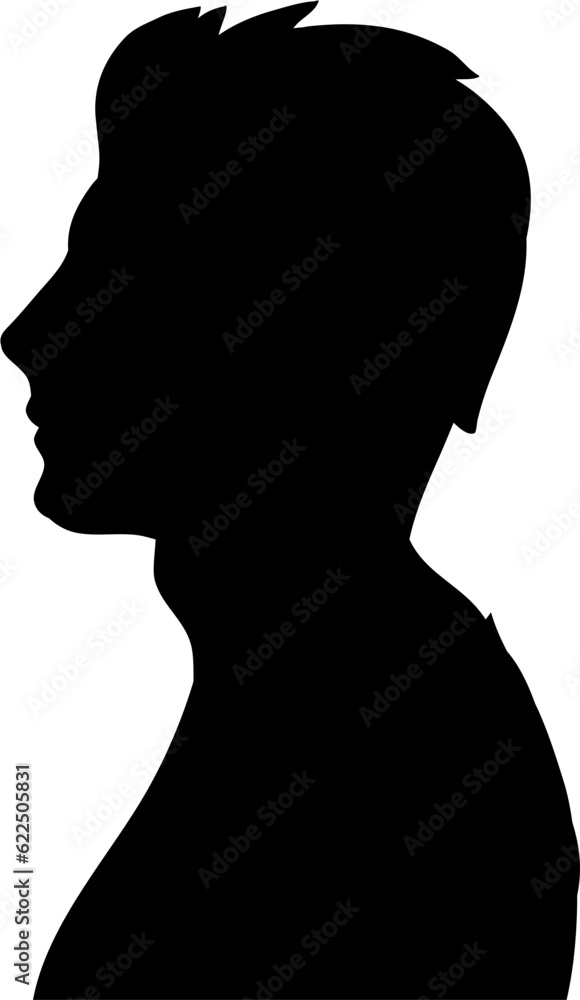 Stylish Man Head Silhouette Illustration Vector
