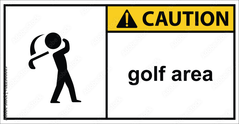 golf course,golf area caution sign. golf course,golf area caution sign.