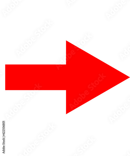 right side red arrow isolated on white or transparent background